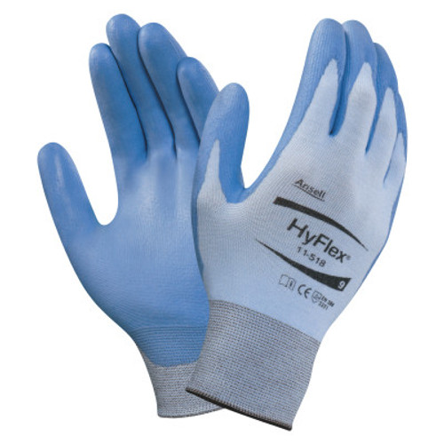 Ansell HyFlex Coated Gloves, 7, Blue/Gray, 12 Pair, #111708