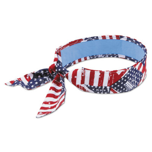 Ergodyne Chill-Its 6700 Evaporative Cooling Bandanas, 8 in X 13 in, Stars/Stripes, 1/EA, #12303