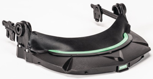 MSA V-Gard MSA Visor Frames, Black/Green Stripe, V-Gard Slotted Caps, 6 1/2 x 2.56, 1/EA, #10115730