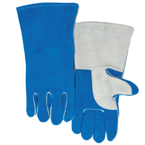 Best Welds Quality Welding Gloves, Split Cowhide, Large, Blue, 1/PR, #700GCL