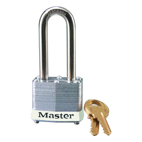 MASTER LOCK Laminated Steel Safety Padlocks, 9/32 in D, 2 in L x 5/8 in W, White, 6/BX, #3LHWHT