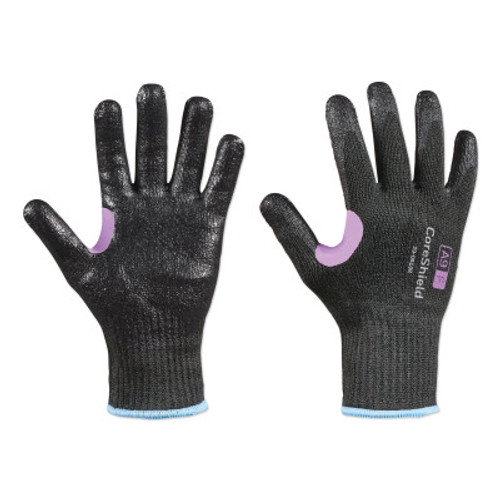 Honeywell CoreShield? A9/F Coated Cut Resistant Gloves, 9/XL, HPPE/Kevlar/Alloy, Smooth Nitrile, 10 ga, Black, 1/PR, #290910B9L