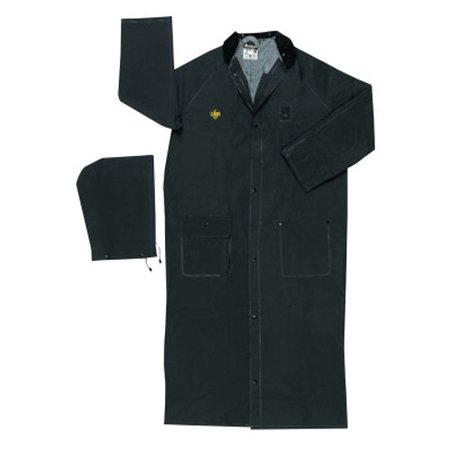 MCR Safety Classic Plus Series Rider Coat, 4X-Large, PVC/Polyester, Black, 1/EA, #FR267CX4