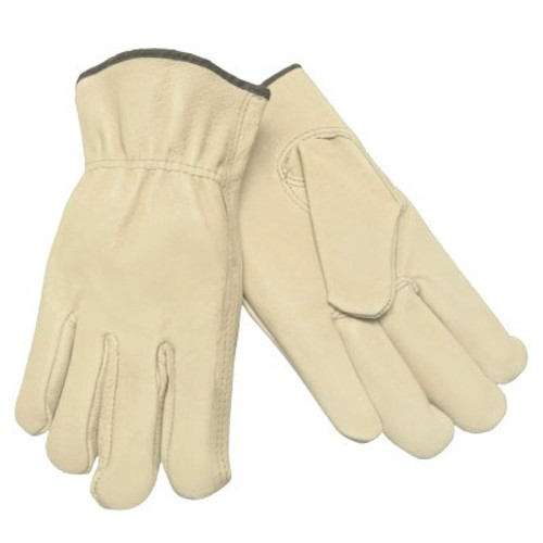MCR Safety Drivers Gloves, Economy Grain Pigskin, Keystone Thumb, Medium, Unlined, 12 Pair, #3401M