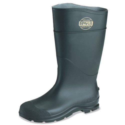 Servus CT Economy Knee Boots, Steel Toe, Size 5, 16 in H, PVC, Black, 1/PR #18821-050
