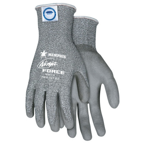 MCR Safety Ninja Max Gloves, Large, Gray/Salt and Pepper/White, 1/PR, #N9677L