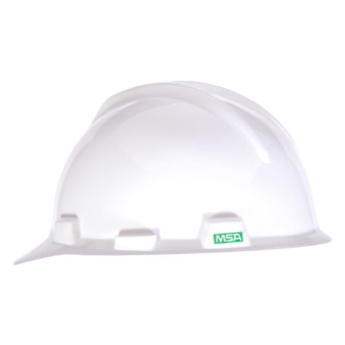 MSA V-Gard Hard Hat, Slotted Cap w/ Fas-Trac III Suspension, White Small #477477