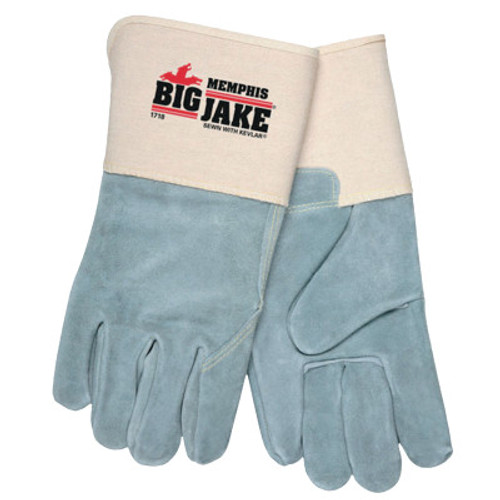 MCR Safety Big Jake Ultimate Protection Gloves, X-Large, Gray/White, 12 Pair, #1718