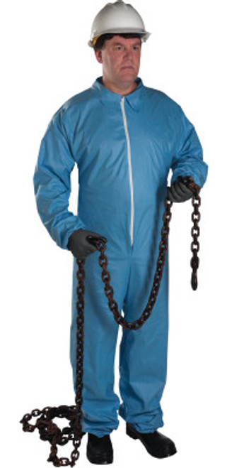West Chester FR Protective Coveralls, Blue, Medium, Collar, Zipper Front, 25/CA, #3100M