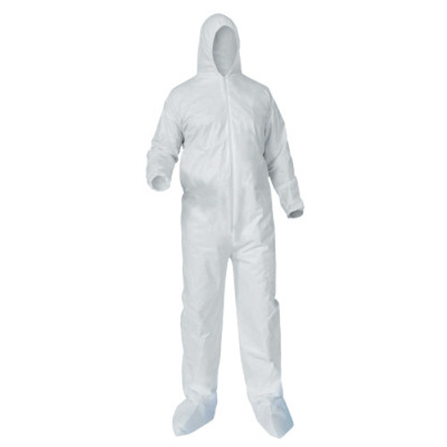 Kimberly-Clark Professional KLEENGUARD? A35 Coveralls, White, 3X-Large, Elastic Wrists, Boots, Hood, 1/CA, #38952
