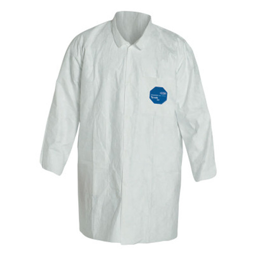 DuPont Tyvek Lab Coats Two Pockets, 4X-Large, Tyvek, 30/CA, #TY212SWH4X003000