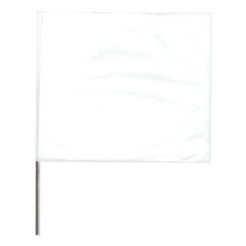 Presco Stake Flags, 2 in x 3 in, 21 in Height, PVC Film, White, 100/BDL, #2321W