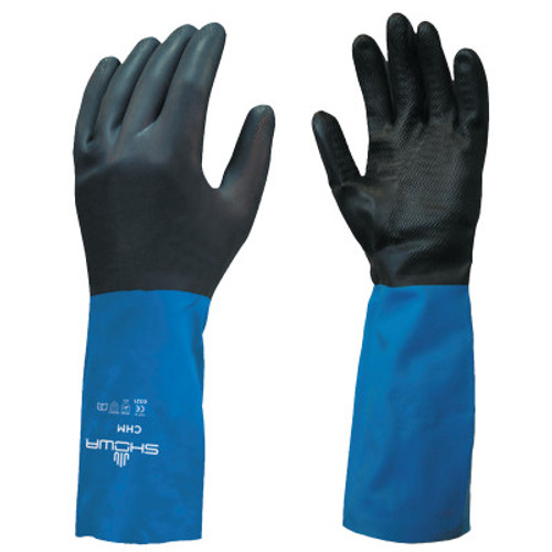 SHOWA CHM Series Gloves, Large, Black/Blue, 12 Pair, #CHML09