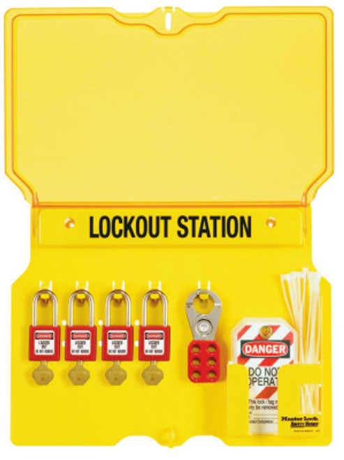 Master Lock Safety Series Lockout Stations with Key Registration Card, 16 in, Zenex Thermpls, 1/EA, #1482BP410