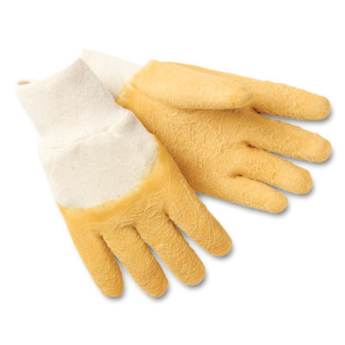 MCR Safety 6830 Dipped Gloves, Large, Yellow, 12 Pair, #6830