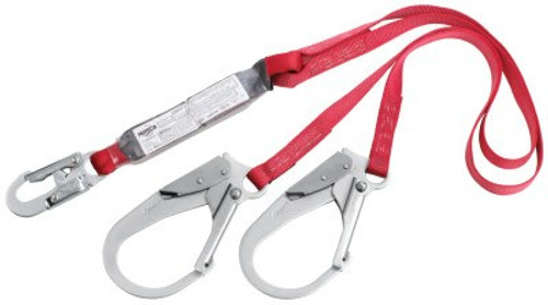 Capital Safety PRO Shock Absorbing Lanyard, 6 ft, Rebar Hook Connection, 2 Legs, 1/EA, #1340180