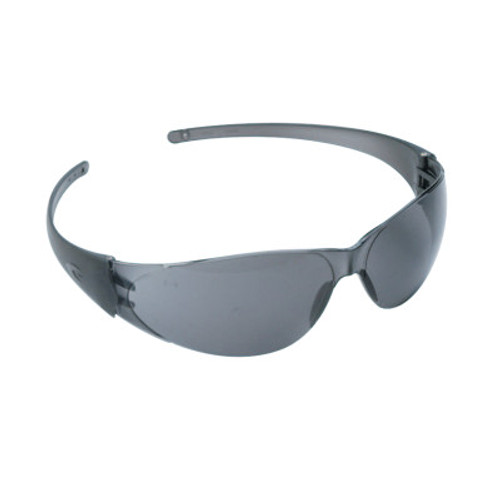 MCR Safety Checkmate Safety Glasses, Gray Lens, Polycarbonate, Anti-Scratch, Black Frame, 1/EA, #CK112