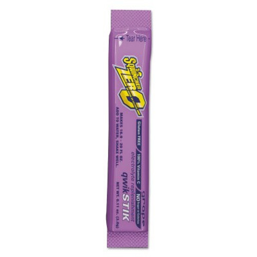 Sqwincher Qwik Stik ZERO Sugar, 0.11 oz, Pack, Yields 20 oz, Grape, 1/CA #159060107