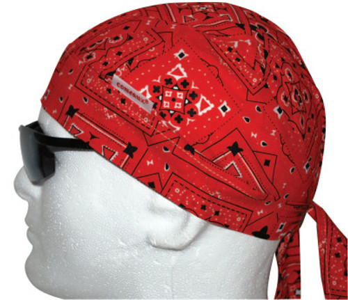 Comeaux Caps Doo Rags, One Size Fits All, Red Bandanna, 1/EA, #7000R