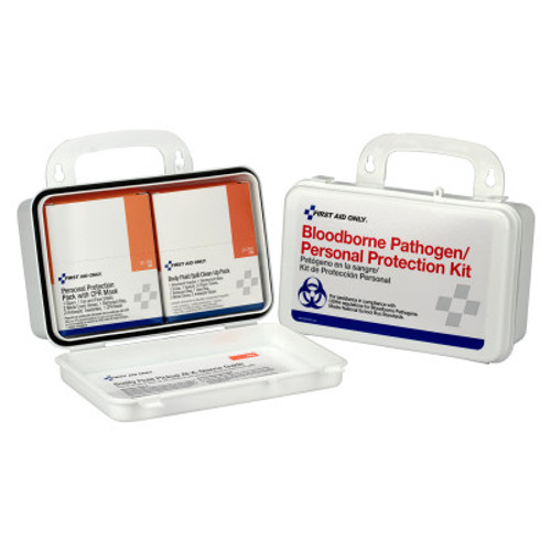 First Aid Only Bloodborne Pathogen and CPR Kits, Weatherproof Plastic, 28 Pieces, Wall Mount, 1/KIT, #3065