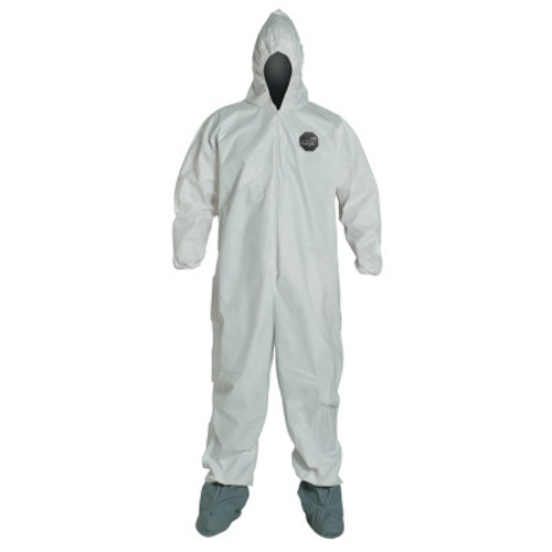 DuPont ProShield NexGen Coveralls with Attached Hood and Boots, White, Large, 25/CA, #NG122SWHLG002500