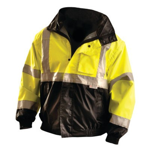 OCCUNOMIX Premium Four-Way Original Bomber Jackets, Medium, Polyester, Hi-Vis Yellow, 1/EA, #LUXTJBJBYM