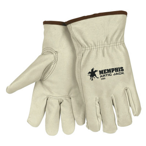 MCR Safety Artic Jack Gloves, Pigskin/Thermosock, X-Large, Beige/Blue, 12 Pair, #3460XL