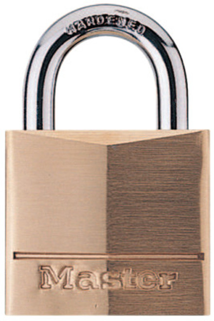 Master Lock No. 130 Solid Brass Padlocks, 3/16 in Diam., 5/8 in L X 9/16 in W, 4/BX, #130D