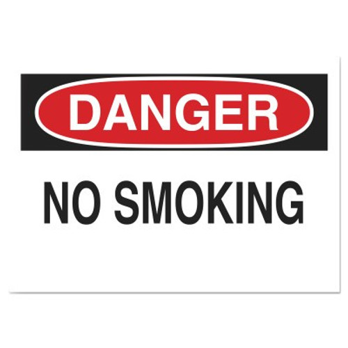 Brady Health & Safety Signs, Danger - No Smoking, 10X14 Polyester Sticker, 1/EA, #88371