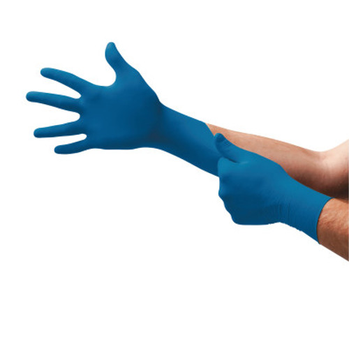 Ansell UltraSense Disposable Gloves, Nitrile, Finger -11 mm; Palm -8 mm, Small, Blue, 100/Box, #US220S