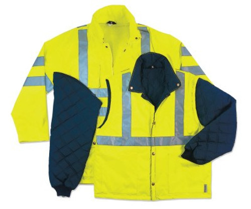 Ergodyne GloWear 8385 Class 3 4-In-1 Thermal Jackets, 5X-Large, Orange, 1/EA, #24379