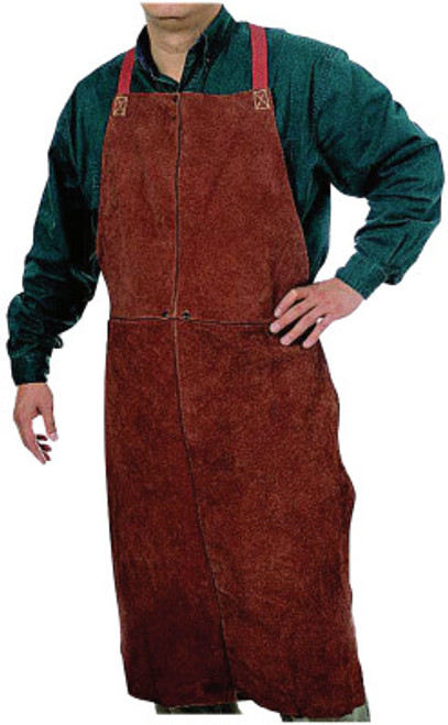 Best Welds Leather Bib Apron, 24 in x 42 in, Lava Brown, 1/EA, #500