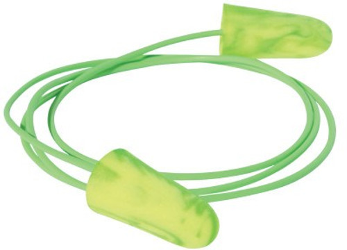 Moldex Goin' Green Foam Earplugs, Foam, Green, Corded, 100 PR/BX, #6622