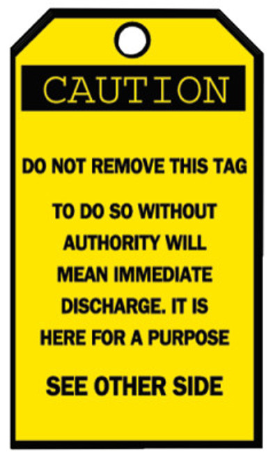 Brady Blank Accident Prevention Tags, 3 1/4 x 5 5/8 in, Caution, 25/PKG, #76168