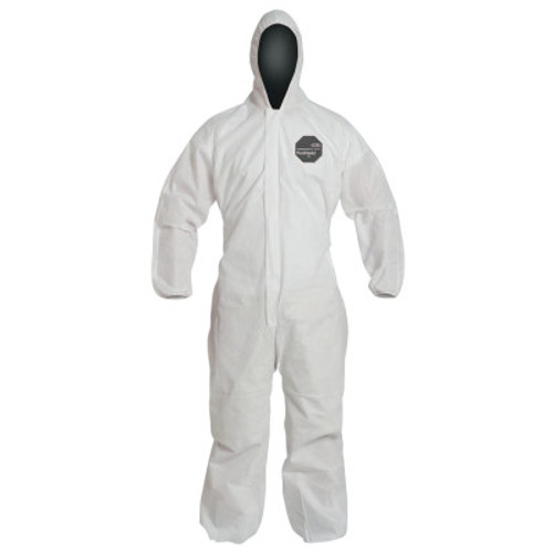DuPont Proshield 10 Coveralls White with Attached Hood, White, X-Large, 25/CA, #PB127SWHXL002500