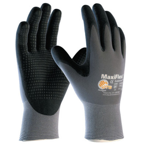 Protective Industrial Products, Inc. MaxiFlex Endurance Gloves, X-Small, Black/Gray, Palm, Finger and Knuckle Coated, 12 Pair, #34845XS