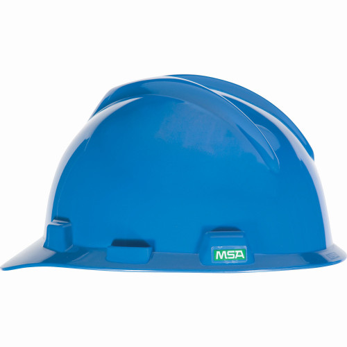 MSA V-Gard Hard Hat, Slotted Cap w/ Fas-Trac III Suspension, Blue Small #477478