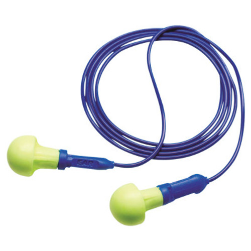 3M E-A-R Push-Ins SofTouch Earplug 318-1005, Polyurethane, Blue/Yellow, Corded, 500/BX, #7100002154