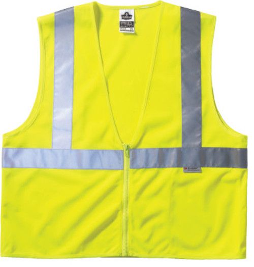Ergodyne GloWear 8220Z Class 2 Standard Vests, S/M, Lime, 6/CA, #21123