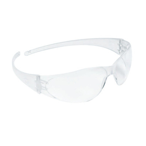 MCR Safety Checkmate Safety Glasses, Clear Lens, Polycarbonate, Anti-Scratch, Clear Frame, 1/EA, #CK110