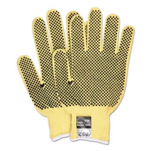 MCR Safety 2-Sided PVC Dotted Gloves, Small, Yellow, 12 Pair, #9366S