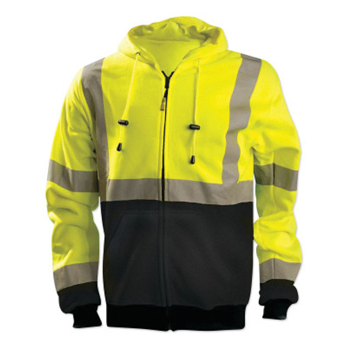 OccuNomix 2X-Large Hi-Viz Yellow 100NSI Polyester/Fleece Black Bottom Sweatshirt, 1/EA, #LUXSWTHZBKY2X