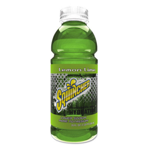 Sqwincher Ready-To-Drink, 20 oz, Wide-Mouth Bottle, Lemon-Lime, 24/EA #159030538