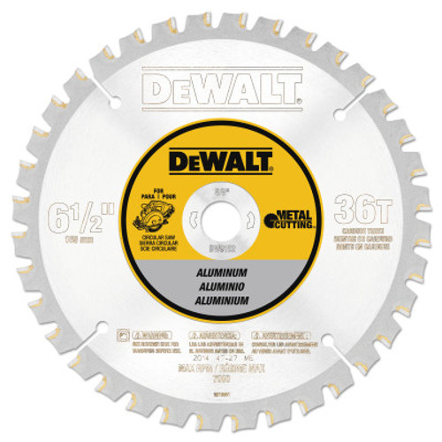 DeWalt Aluminum Cutting Saw Blades, 6 1/2 in, 36 Teeth, 5/EA, #DW9152
