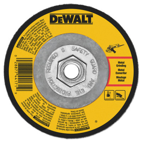 DeWalt Type 27 Depressed Center Wheels, 7 x 1/4 x 5/8 in-11, A24R Grit, Aluminum Oxide, 10/EA, #DW4548