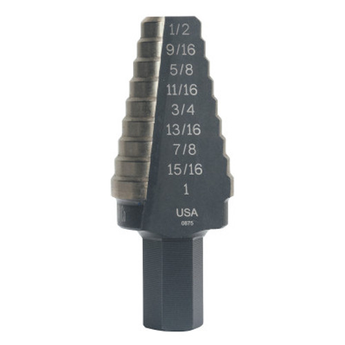 Irwin® Cobalt Step Drills, 9/16"-1", 8 Steps, #IR-10220CB (1/Pkg)