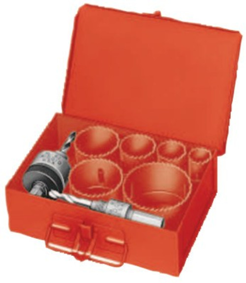 Ridgid Tool Company Combination Bi-Metal Hole Saw Kits, HSS, 3/4 in - 2 1/2 in Cut Diam., 1/KIT, #81500 Ridgid Tool Company Combination Bi-Metal Hole Saw Kits, HSS, 3/4 in - 2 1/2 in Cut Diam., 1/KIT, #81500