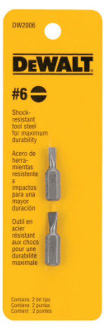 DeWalt Screwdriver Bits, #6, 1 in, 2/PKG, #DW2006