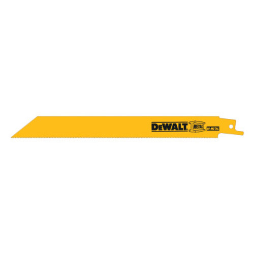 DeWalt Metal Cutting Reciprocating Saw Blades, 8 in, 18 TPI, Straight Back, Bulk, 1/EA, #DW4821B
