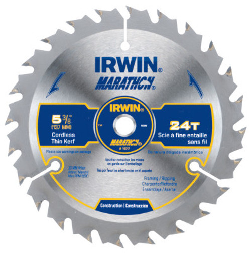 Irwin Marathon® Cordless Circular Saw Blades, 5 3/8", 24 Teeth, #IR-14017 (5/Pkg)